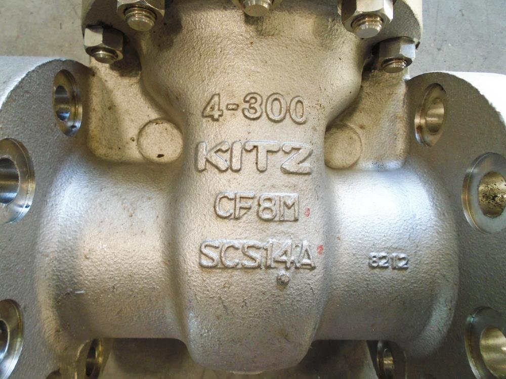 Kitz 4" 300# CF8M Gate Valve, Fig# 300UMAM-GRF